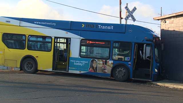 MAX bus crashes into side of business in Birmingham