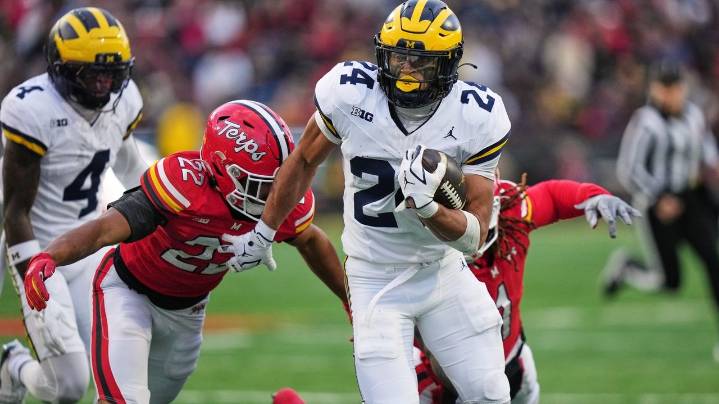 Substitute RB Kuzdzal runs for 100 yards and 3 TDs to lift No. 18 Michigan over Maryland 45