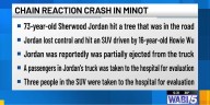 Several injured in Minot chain-reaction crash involving downed tree, officials say