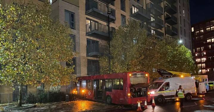 Multiple injured after bus smashes into block of flats as people rushed to hospital