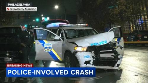 Crash injures two Philadelphia police officers, driver in Strawberry Mansion