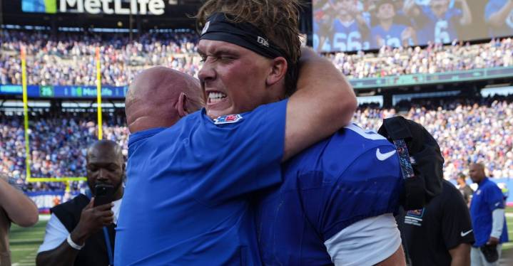 NY Giants QB Jaxson Dart addresses firing of ex