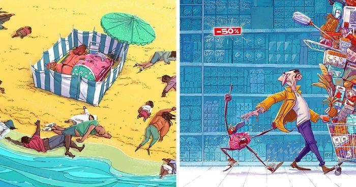 This Artist Uses His Art To Depict The Dark Side Of The Society That We Live In (24 Pics)