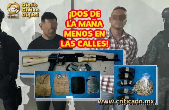 Cae pareja de sicarios armados en Acaponeta