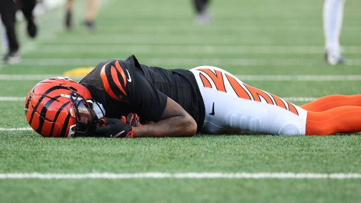 Bengals' Tee Higgins suffers concussion after hard fall to turf