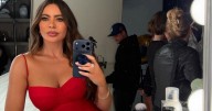 Sofia Vergara's Red Lingerie Lace Dress Is a Sizzling Stunner
