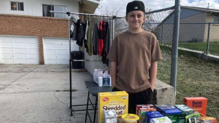 Utah seventh-grader runs donation stand to help families in need