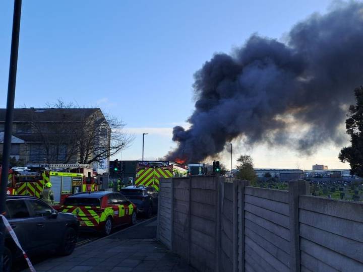 Firefighters battling large blaze at west London warehouse