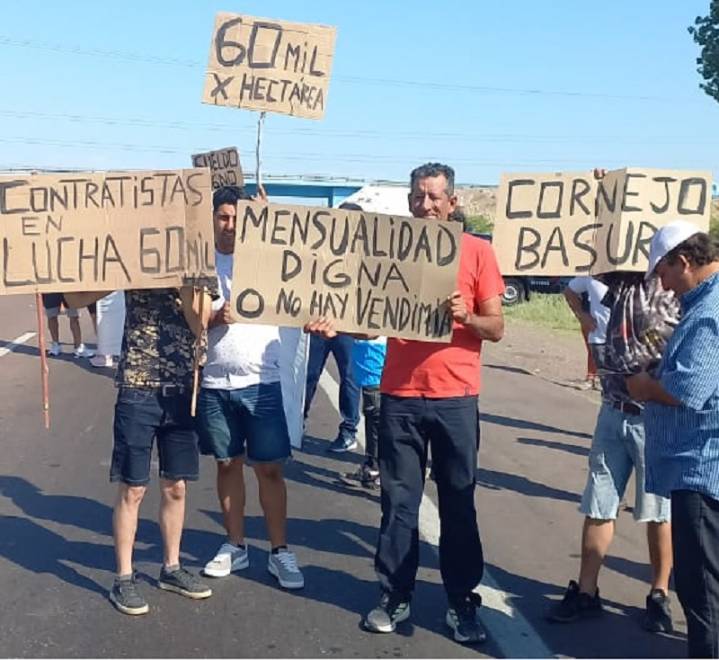 Contratistas de viña reclamaron una recomposición de la mensualidad en el Este mendocino