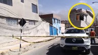 Camión jaló cables de telefonía y partió un poste perjudicando a vivienda