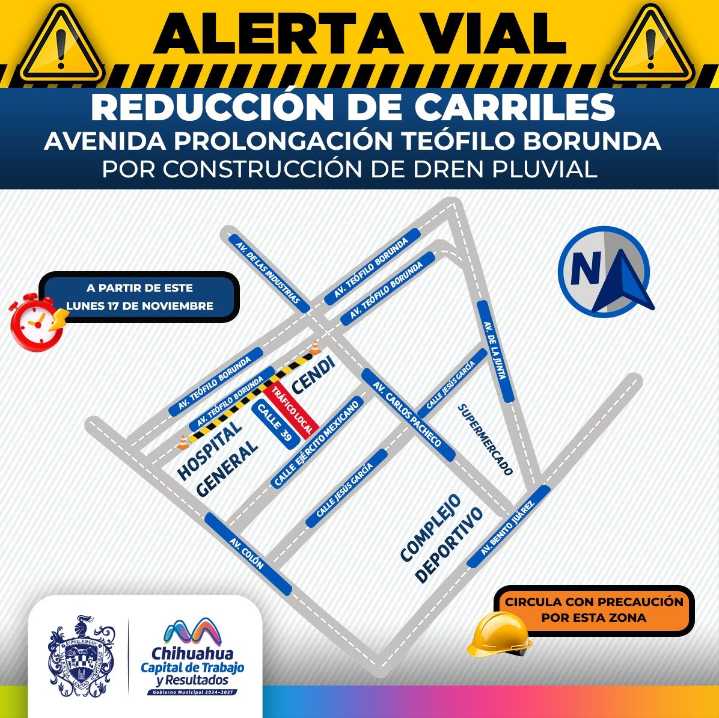 Construirá Municipio dren pluvial en la Teófilo Borunda, alerta por reducción de carriles