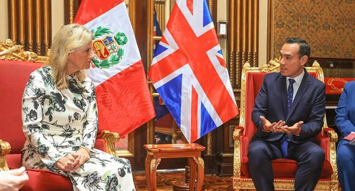 José Jerí recibe a duquesa de Edimburgo en Palacio de Gobierno para fortalecer relaciones con el Reino Unido