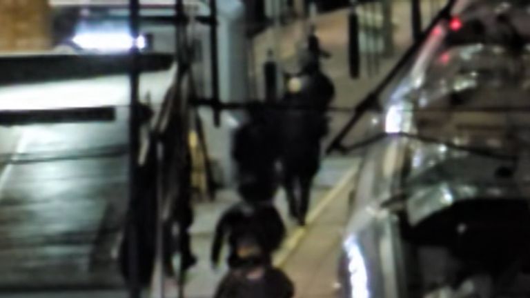 Moment armed police arrive at train stabbing in Huntingdon