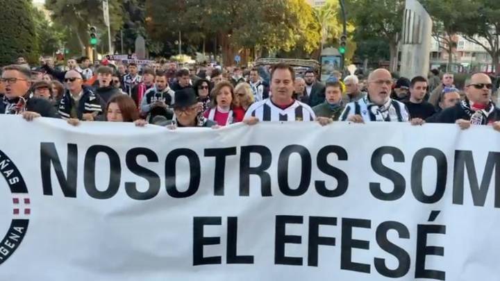 Manifestación del las peñas del FC Cartagena