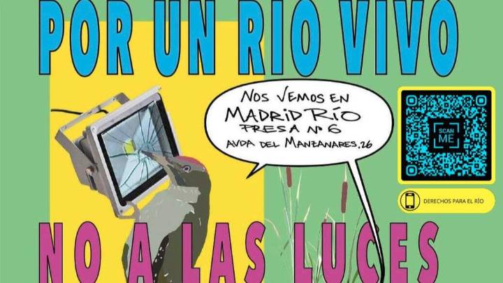 Colectivos vecinales y ecologistas denuncian el encendido de luces en el cauce del Manzanares