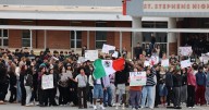 See photos of St. Stephens High School students protesting ICE on Tuesday