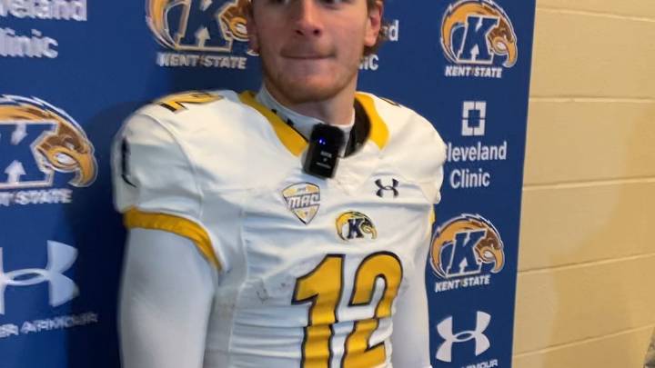 Kent State's Dru DeShields celebrates overtime win over Akron