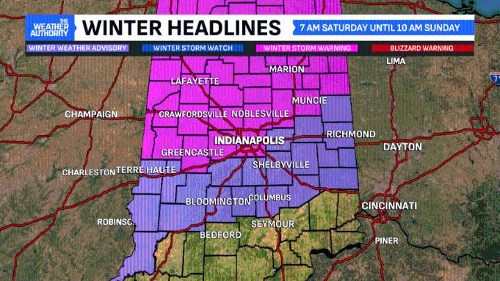 A Winter Storm Warning for heavy snow this weekend
