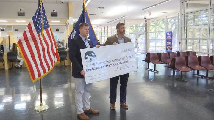Office of Motor Vehicles presents $135,000 in donated funds to support veterans, their families