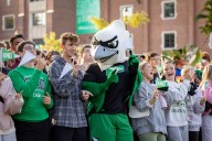 10 years later, the UND's Fighting Hawk mascot builds its reputation, popularity