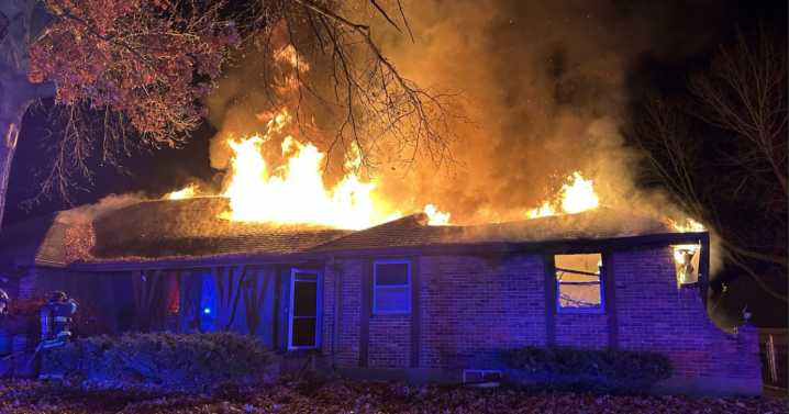 Heavy smoke, fire reported at overnight house fire at 9500 Olmstead Road