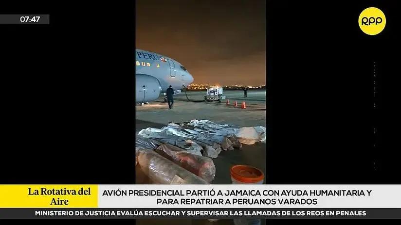 Gobierno envió el Avión Presidencial a Jamaica con ayuda y para repatriar a los peruanos afectados por el huracán Melissa