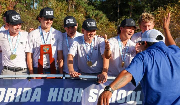 Bishop Moore rallied with 294 Wednesday to win 2A state golf