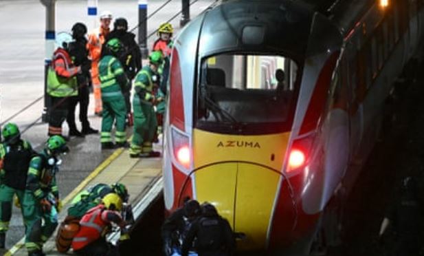 Nine critical as mass stabbing on UK train; two men held