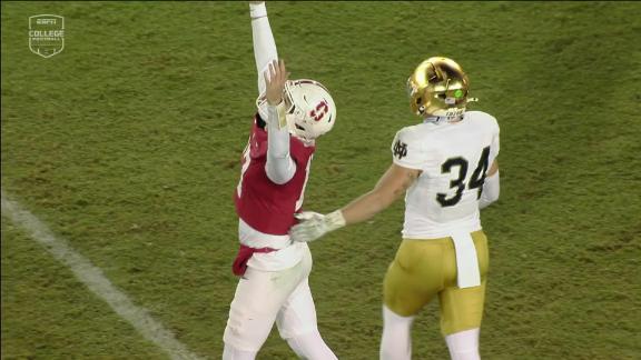 Love gets hurt but returns as No. 9 Notre Dame routs Stanford 49