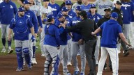 Benches clear in World Series Game 7 as Blue Jays' Andres Gimenez hit by Dodgers' Justin Wrobleski