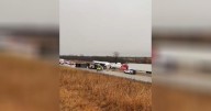 Northbound, southbound lanes of I-35 closed near Emporia due to semi crash