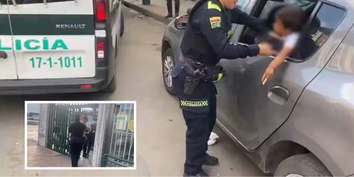 Dejaron abandonado a un niño de 2 años dentro de un carro en Bogotá: lo rescató la Policía