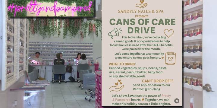 Sandfly Nails and Spa collecting canned goods & non-perishables for ‘Cans of Care Drive’