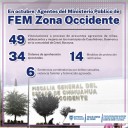 Obtuvo FEM Zona Occidente 49 vinculaciones a proceso en octubre