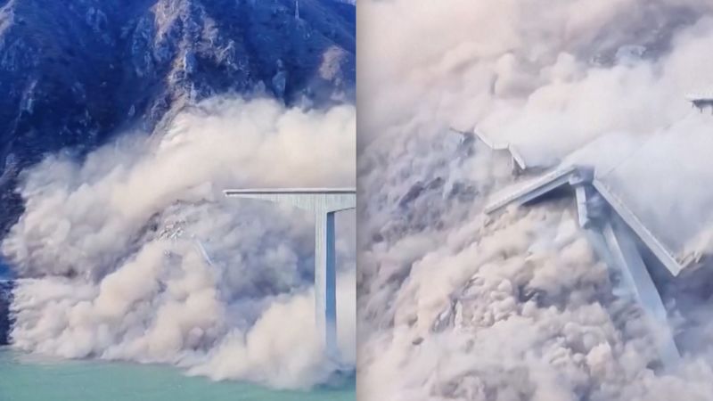 Colapso parcial de un puente en China