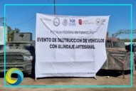 Destruyen 22 vehículos con blindaje artesanal en Tamaulipas