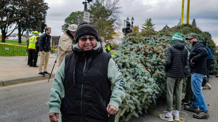 2025 state Christmas tree from Sault Ste. Marie arrives at the Capitol
