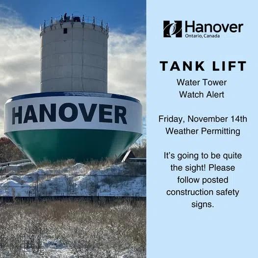 Spectators Anticipated As Hanover Lifts Water Tower Tank