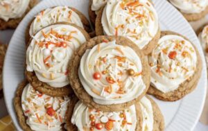 Rich, chewy, pure frosted maple cookies