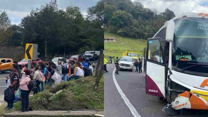Choque Entre Camioneta y Autobús de Pasajeros Deja Varios Lesionados en Carretera Xalapa