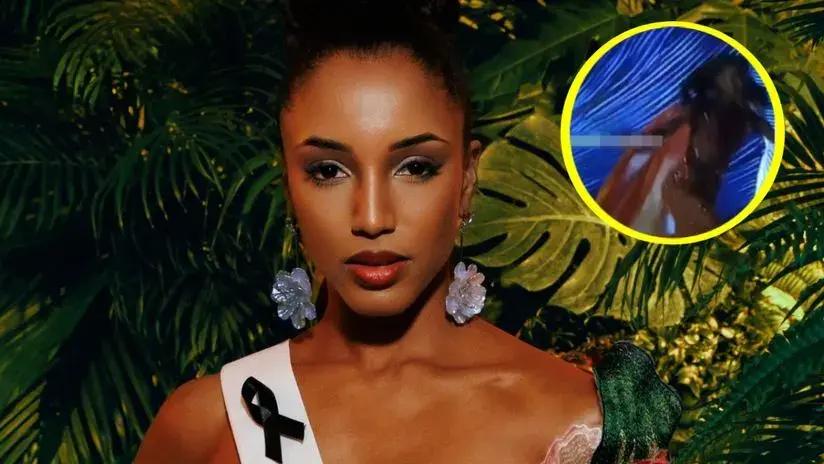 Miss Jamaica sufre aparatosa caída en la preliminar del Miss Universo 2025: fue retirada en camilla