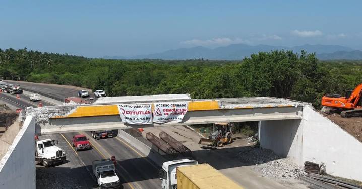 Garantizan acceso seguro y señalizado a Cuyutlán tras demolición del puente del Salinero