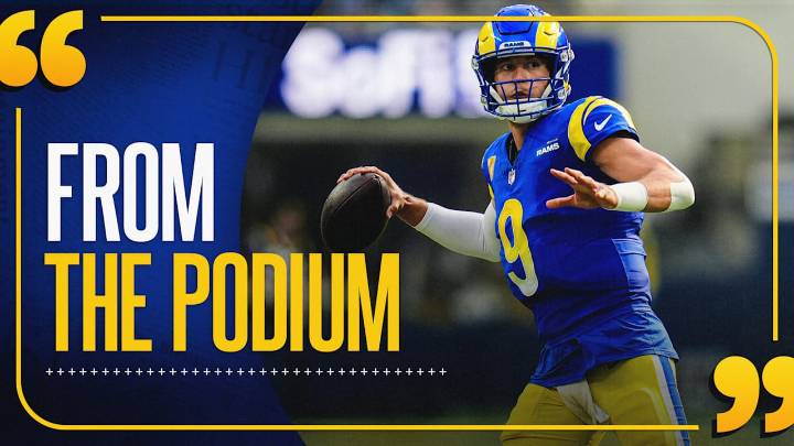 From the Podium: Sean McVay and Matthew Stafford on blowout win over Saints in Week 9