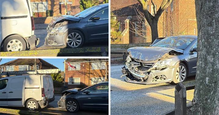 Pictures as police called to crash on Yarm Road, Darlington
