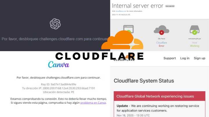 Caída masiva del servidor Cloudfare deja inoperativas a X, Chat GPT, Canvas y otras plataformas