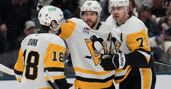 Letang scores in OT, Crosby nets 2 as Penguins beat Blue Jackets 4