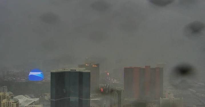 Heavy rain passes through the Las Vegas valley