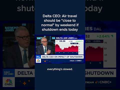 Delta CEO: Air travel should be 'close to normal' by weekend if shutdown ends today