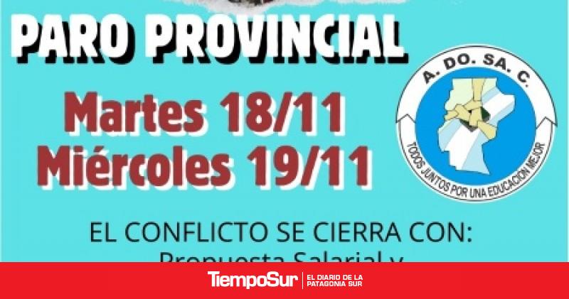 ADOSAC Paro provincial para este martes y miércoles