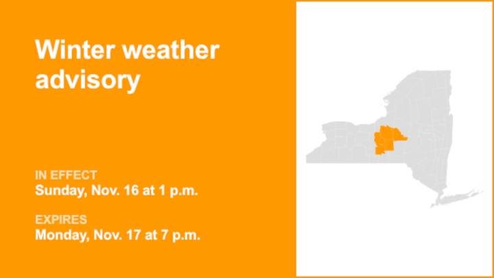 NY weather: Winter weather advisory in place for New York until Monday evening
